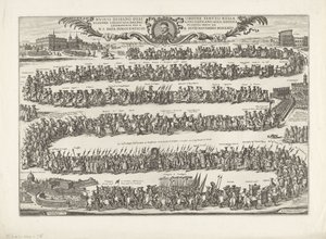 Procession of Pope Innocent XI to St. John Lateran by Giovanni Battista Falda
