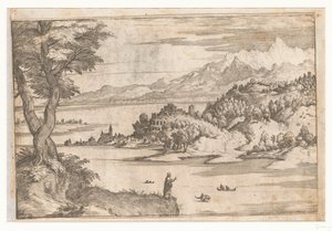 Peter Walking on Water (Landscapes with Scenes from the Life of Christ) by Giovanni Battista Fontana