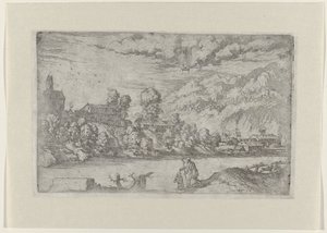 River Landscape with the Baptism of Christ (Landscapes with Scenes from the Life of Christ series) by Giovanni Battista Fontana