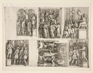 Six Vignettes from the Life of Trajan by Giovanni Battista Franco (called Il Semolei)