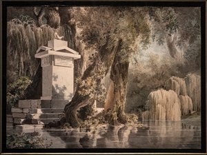 Imaginary Landscape with Gravestone Dedicated to the Poet Edoardo Valvo