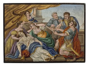A fine Italian micromosaic plaque