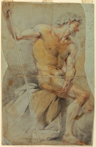 Study of a nude elderly man, Bacchus or one of his companions, 1660–70 by Giovanni Battista Merano