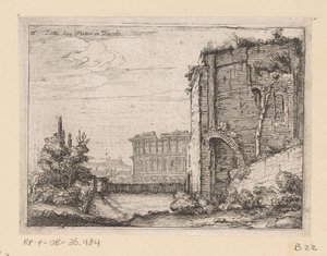 Ruins of Ancient Building and the Colosseum in Rome (Views of Rome)