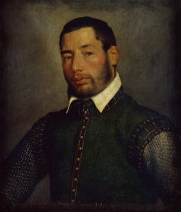 Portrait of a Gentleman in a Green Doublet and Chainmail Shirt, c.1565 by Giovanni Battista Moroni