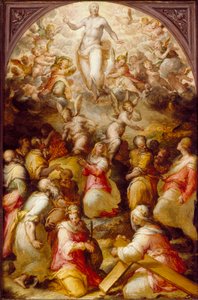 Christ in Glory with SS Agnes and Helena