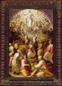 Christ in Glory with Sts Agnes and Helena, 16th Century by Giovanni Battista Naldini