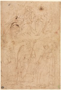 Madonna and Child in Glory Above Three Saints, c. 1570 by Giovanni Battista Paggi