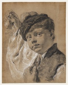A Boy Holding a Pear (Giacomo Piazzetta?) by Giovanni Battista Piazzetta