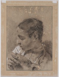 Head of a Young Man in Profile with a Book