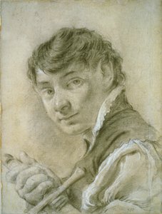 Portrait of a Young Man Holding a Sword by Giovanni Battista Piazzetta