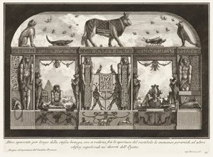 Another Longitudinal Section of the Same Workshop, Showing the Immense Pyramids through the Vestibule Openings, from Diverse Ways to Adorn Chimneys