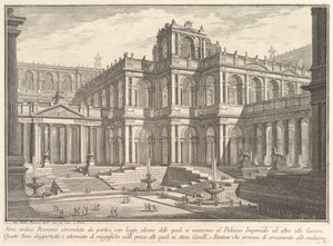 Ancient Roman Forum Surrounded by Porticoes, with Loggias