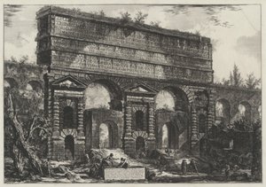 View of the structure that Emperor Titus Vespasianus had built for the restoration of the aqueducts of Acqua dell