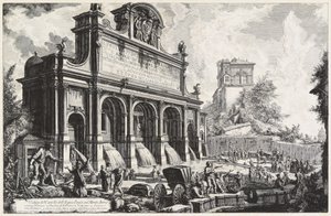 View of the Castello dell’Acqua Paola on Monte Aureo (Gianicolo) by Giovanni Battista Piranesi