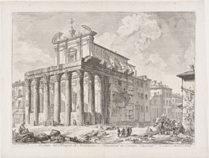 View of the Temple of Antoninus and Faustina on the Roman Forum by Giovanni Battista Piranesi