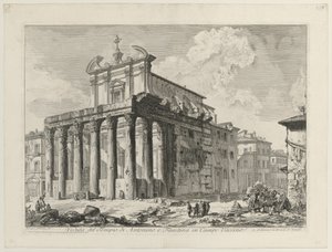 View of the Temple of Antoninus and Faustina by Giovanni Battista Piranesi