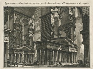 Belongings of Ancient Baths with Stairs Leading to the Gymnasium and the Theater by Giovanni Battista Piranesi