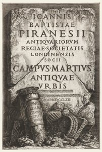 Frontispiece, with Dedication to Robert Adam, in Il Campo Marzio dell