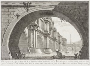 Bridge Covered by Loggias and Arches by Giovanni Battista Piranesi