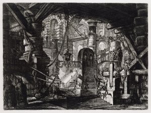 The Pillar with the Chain (Plate 16 in: Carceri d
