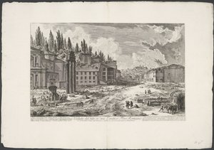 Forum Romanum with the Temple of Jupiter Stator in Rome by Giovanni Battista Piranesi