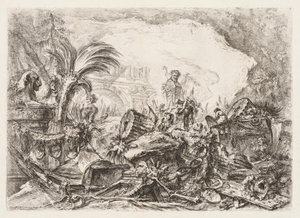 Groteschi: Ruins with a Statue of a Faun and a Fallen Column by Giovanni Battista Piranesi