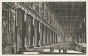 Interior of Santa Maria Maggiore in Rome (Views of Rome) (Views of Rome drawn and engraved by Giambattista Piranesi) by Giovanni Battista Piranesi