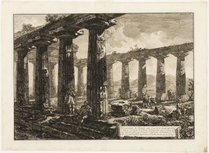 Interior View of the Temple Believed to Have Been Dedicated to Juno, from Different Views of Paestum by Giovanni Battista Piranesi