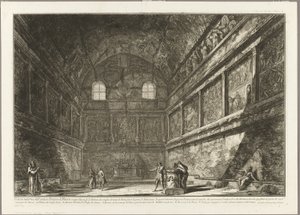 Interior view of the ancient Temple of Bacchus, now the church of S. Urbano, two miles from Rome, from Views of Rome by Giovanni Battista Piranesi