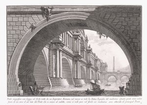 Magnificent Bridge with Loggia by Giovanni Battista Piranesi