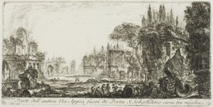 Part of the Ancient Appian Way about Three Miles Outside Porta S. Sebastiano, plate 19 from Some Views of Triumphal Arches and Other Monuments