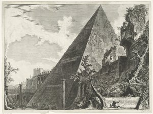 Pyramid of Cestius in Rome (Views of Rome) by Giovanni Battista Piranesi