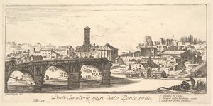 Senatorial Bridge, today called the Ponte Rotto (Broken Bridge) by Giovanni Battista Piranesi