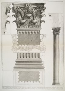 Plate LXXXIV-V Demonstration in large scale of part of the Portico of the Pantheon from 