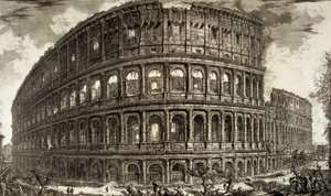 View of the Flavian Amphitheatre, known as the Colosseum from 