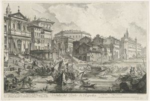 Port of Ripetta in Rome (series title: Views of Rome) by Giovanni Battista Piranesi
