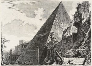Pyramid of Caius Cestius by Giovanni Battista Piranesi