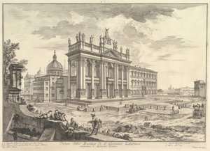 S. Giovanni in Laterano, Main Façade, with Palace and Scala Santa on the Right, from "Vedute di Roma" by Giovanni Battista Piranesi