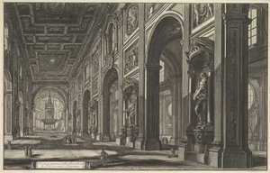St. Giovanni in Laterano, Interior, from "Vedute di Roma" (Views of Rome) by Giovanni Battista Piranesi