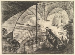 The Arch with a Shell Ornament, from Carceri d