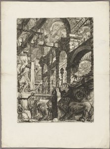 The Lion Bas-Reliefs (plate 5 from Imaginary Prisons) by Giovanni Battista Piranesi