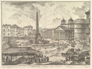 The Piazza della Rotonda, with the Pantheon and Obelisk by Giovanni Battista Piranesi