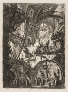 The Prisons: A Perspective of Arches with a Smoking Fire in the Center by Giovanni Battista Piranesi
