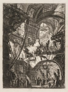 The Prisons: A Perspective of Arches with a Smoking Fire in the Center by Giovanni Battista Piranesi