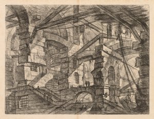 The Prisons: A Perspective of Colonnades with Zig-Zag Staircase by Giovanni Battista Piranesi