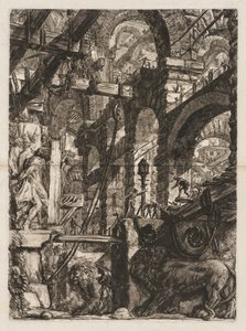 The Prisons: A Perspective of Roman Arches, with Two Lions Carved in Relief