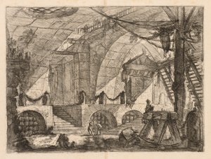 The Prisons: An Arched Chamber with Posts and Chains by Giovanni Battista Piranesi