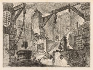 The Prisons: Colonnaded Interior with a Broad Stair by Giovanni Battista Piranesi