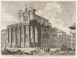 View of the Temple of Antoninus and Faustina in the Roman Forum, from Views of Rome by Giovanni Battista Piranesi